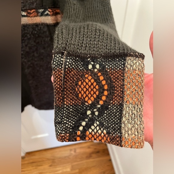 The Cove Womens Long Jacket Size S Bohemian Button Up Long sleeves Brown Aztec - Picture 7 of 9